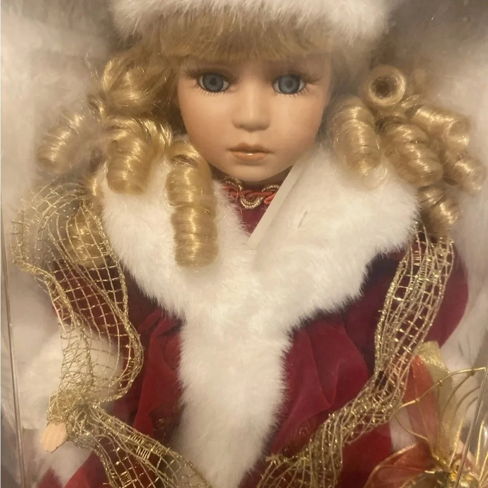 Elegant Red and Gold Angel Doll